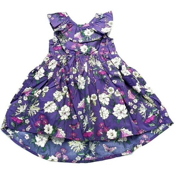 Tea Hi-Low Ruffle Dress 2 NWT Purple - Picture 1 of 4